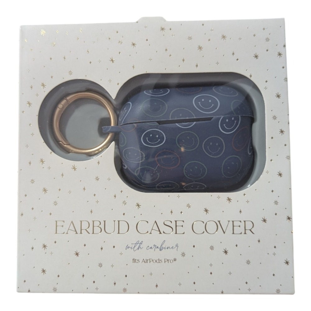 F8. Earbub Protective Silicone Case with Clip for Apple Airpods Pro Smily Face‎